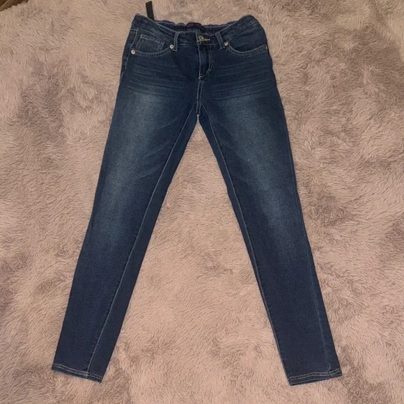 Levi's Classic Indigo Jeans Dark Blue Denim Super Skinny Knit Jean sz 14 Regular - Picture 9 of 14